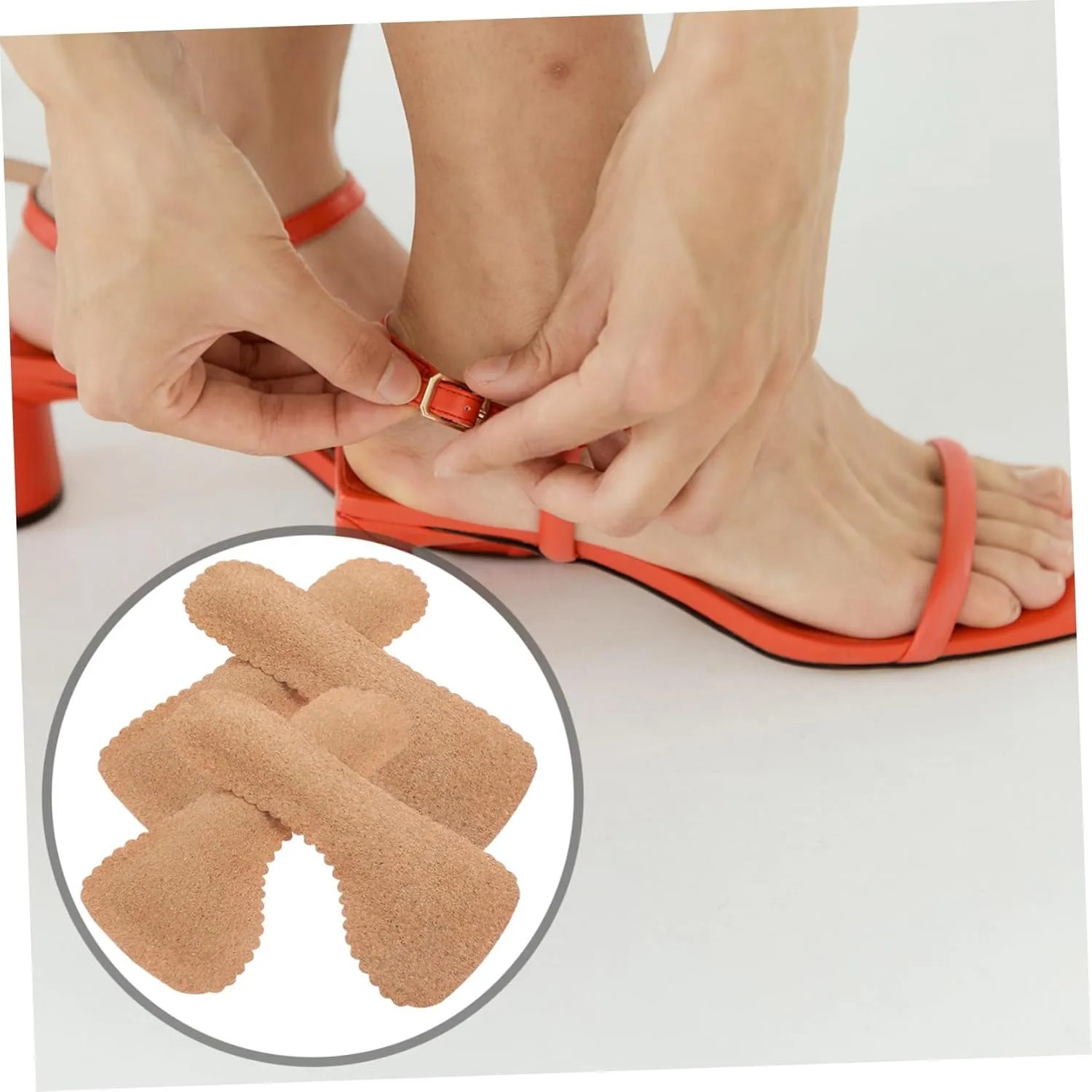 HEALLILY 2 Pairs Cork Cropped Insole Foot Sweat Pads Shoes Inserts Invisible Insoles Shoe Padding Inserts Cork Insoles Flat Foot Insoles for Women Sandal Insoles Heel Wedge Women's