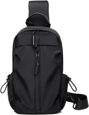 Hebetag Leather Sling Bag Crossbody Backpack for Men Women Travel Outdoor Camping