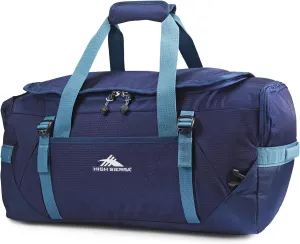 High Sierra Fairlead Travel Overnight Duffel Backpack Gym Bag with Padded Handles, Compression Straps, and Multiple Pockets, True Navy/Graphite Blue