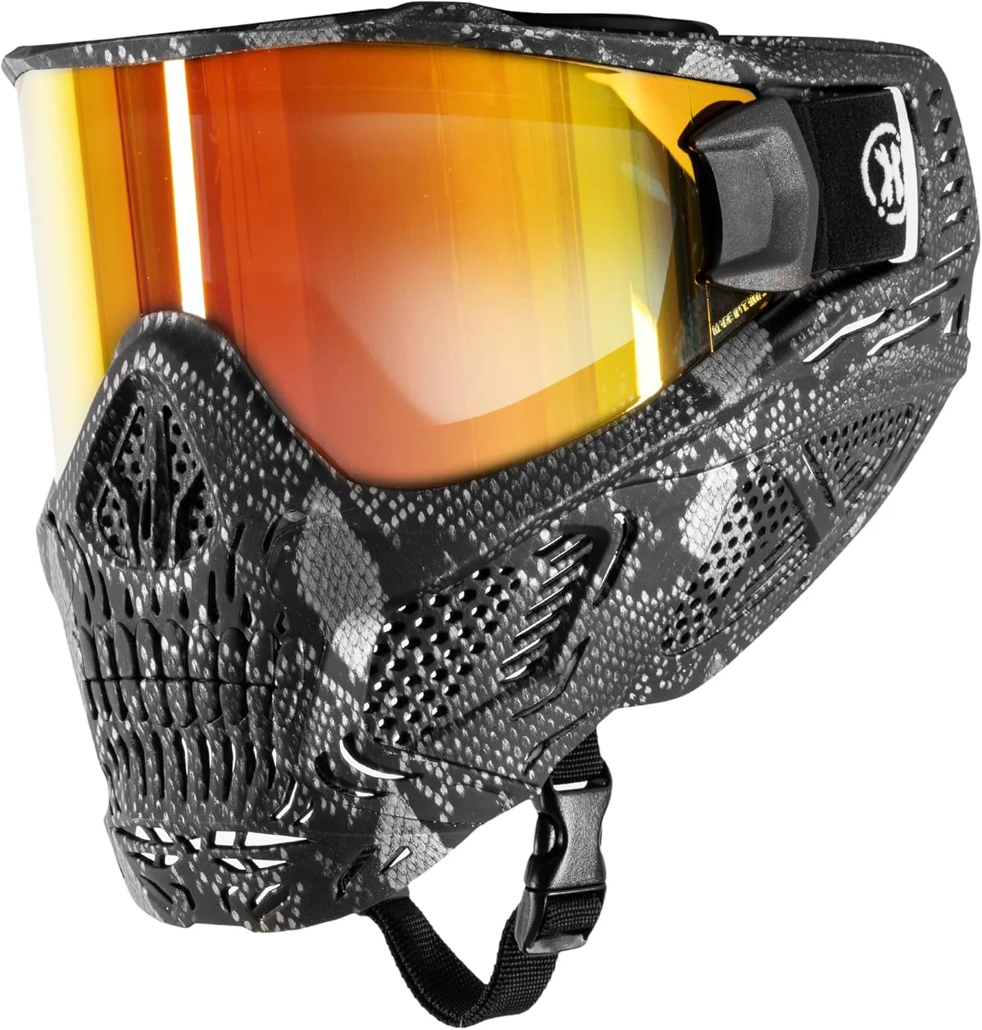 HK Army HSTL Skull Paintball Goggle/Airsoft Mask (Snake Grey, Fire)