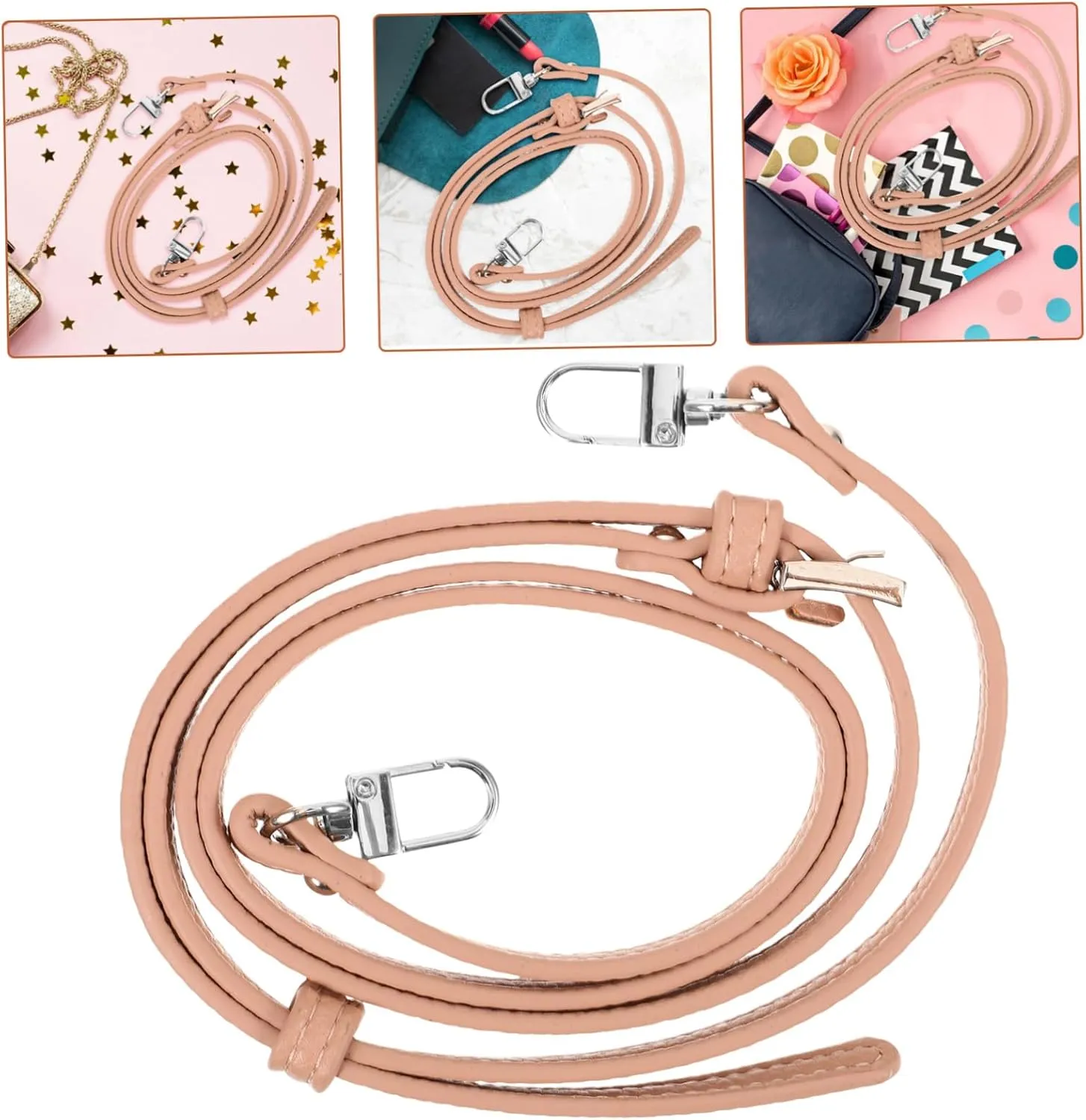 Homoyoyo 2pcs Leather Purse Strap Bag Shoulder Strap Replacement Light Adjustable Handbag Chain for Decorative Use