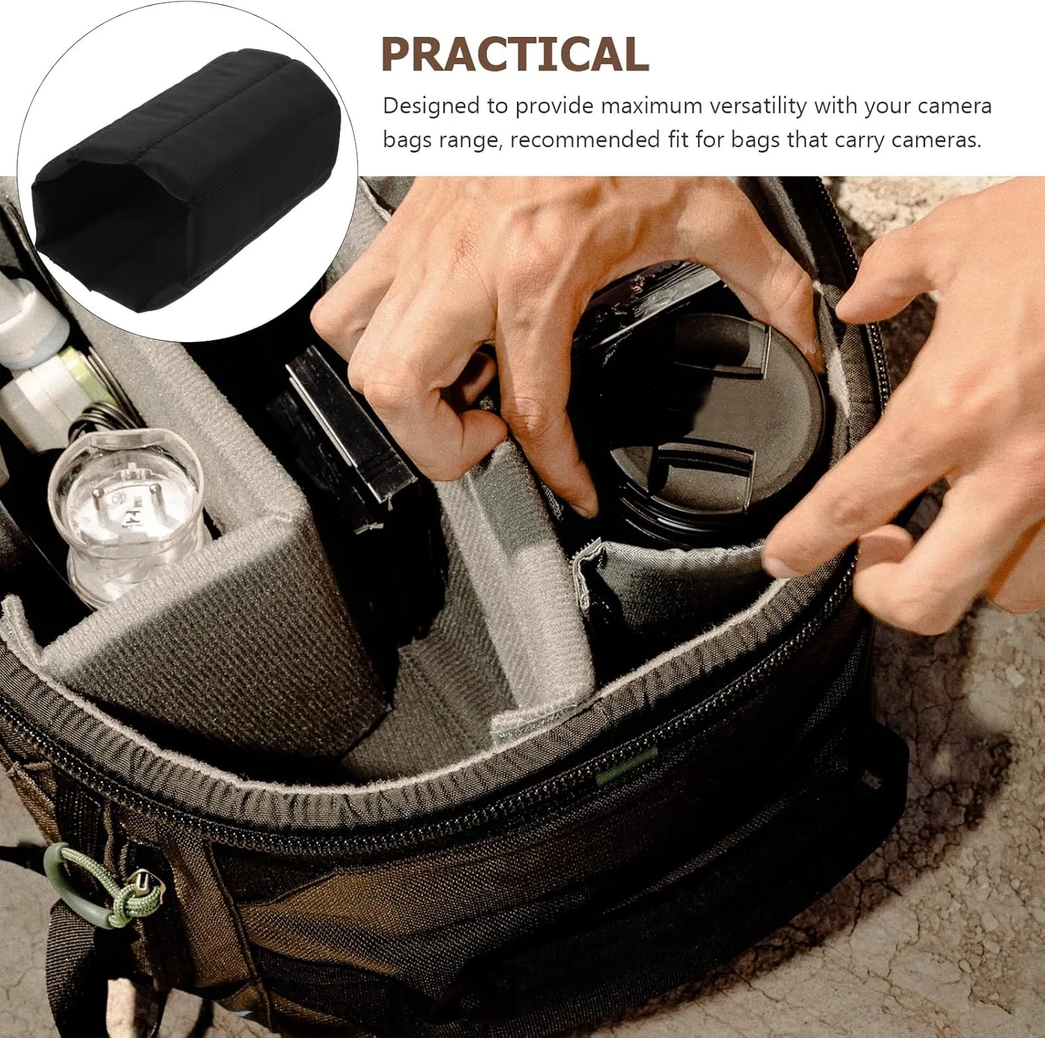 Homoyoyo 6 Pcs Camera Bag Divider Camera Bag Inserts Camera Bag Separator Plug Ins Baggies Dividers Bag Divider Insert Camera Bag Attachment Compartment Partition Suite Reel Liner, Z31371920D