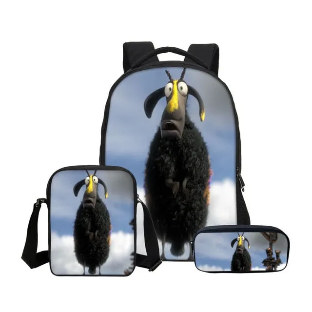 How To Train Your Dragon 3D Printing Backpacks Pencil Bag 3Pcs/Set Portfolio Kids Travel Bags