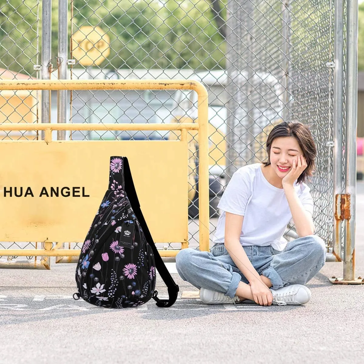 HUA ANGEL Crossbody Sling Bag for Men & Women Lightweight Waterproof Chest Shoulder Bag for Travel Hiking & Everyday Use