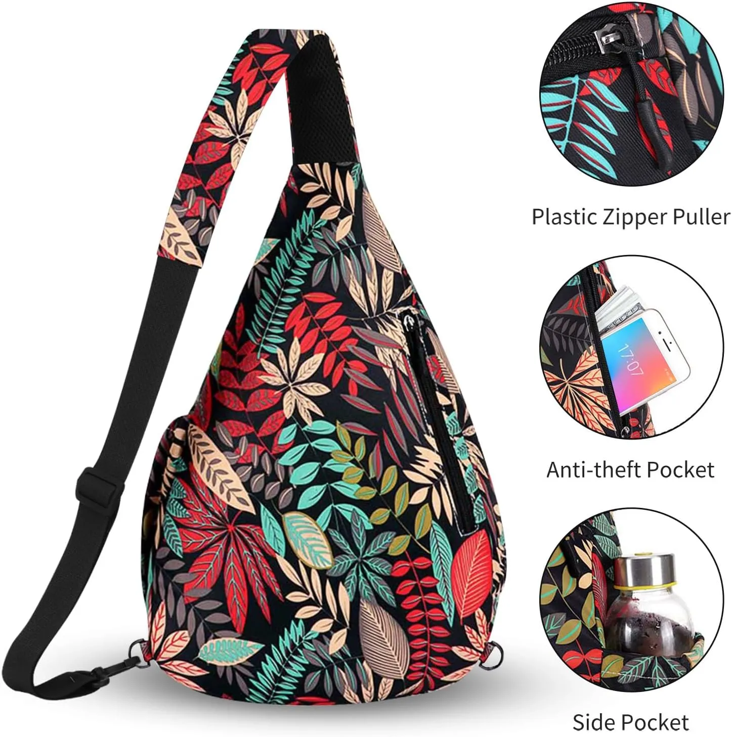 HUA ANGEL Crossbody Sling Bag for Men & Women Lightweight Waterproof Chest Shoulder Bag for Travel Hiking & Everyday Use