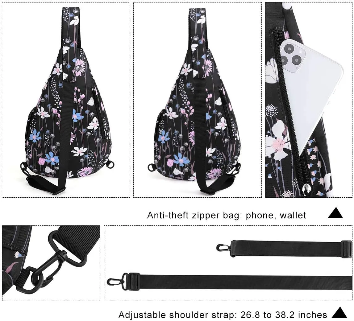 HUA ANGEL Crossbody Sling Bag for Men & Women Lightweight Waterproof Chest Shoulder Bag for Travel Hiking & Everyday Use