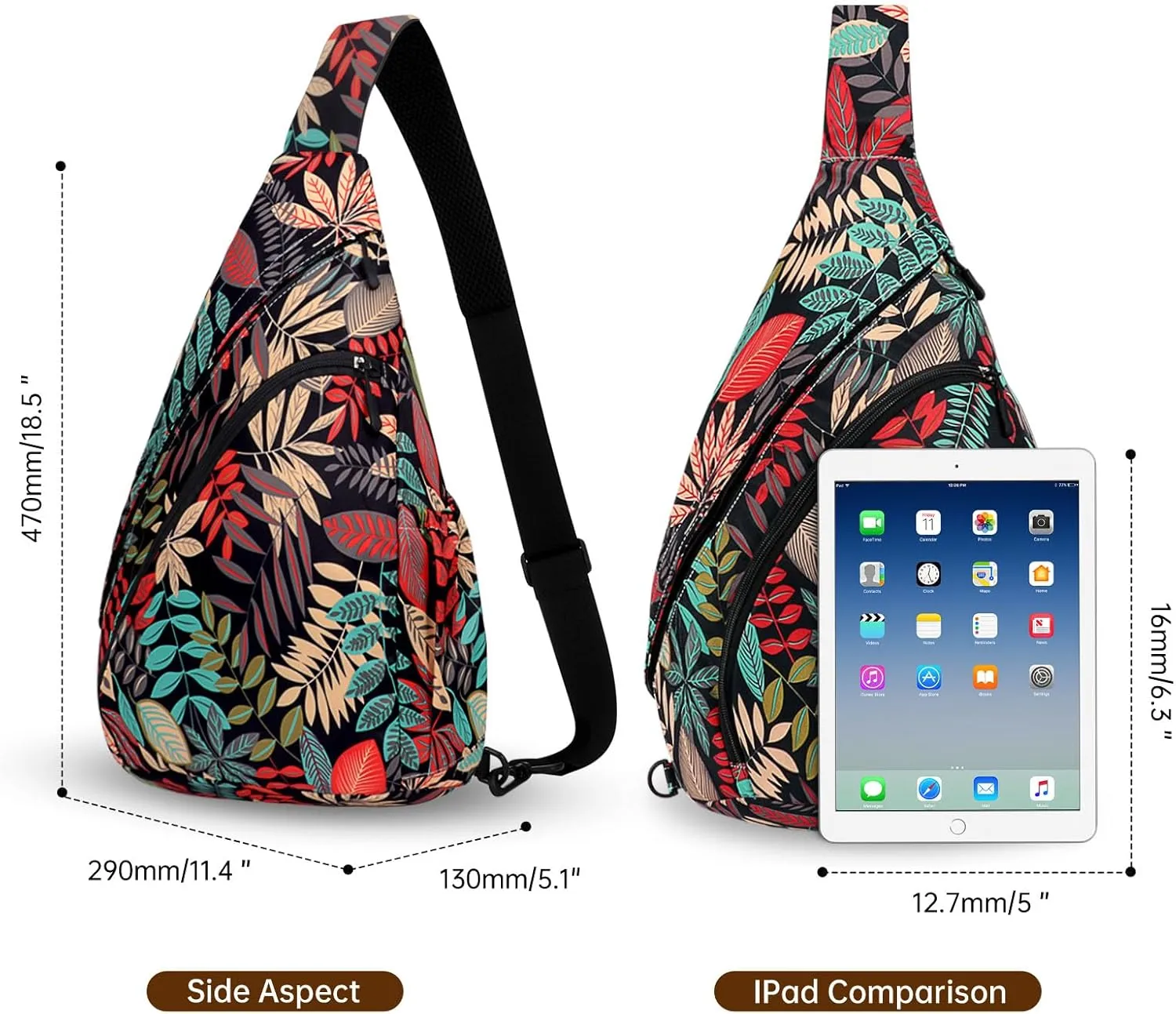 HUA ANGEL Crossbody Sling Bag for Men & Women Lightweight Waterproof Chest Shoulder Bag for Travel Hiking & Everyday Use