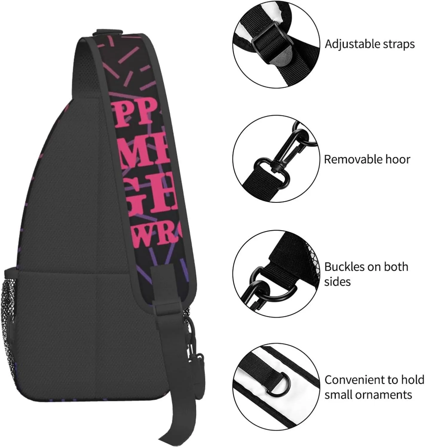 I support womens right and wrongs Crossbody For Men Women Sling Chest Bag Shoulder Bag Lightweight One Strap Backpack Multipurpose Travel Hiking Daypack
