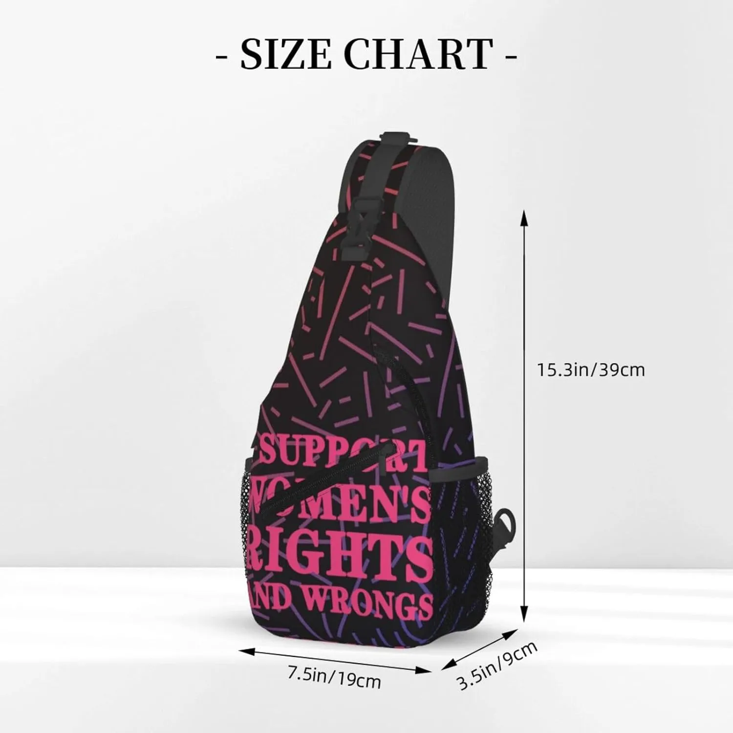I support womens right and wrongs Crossbody For Men Women Sling Chest Bag Shoulder Bag Lightweight One Strap Backpack Multipurpose Travel Hiking Daypack