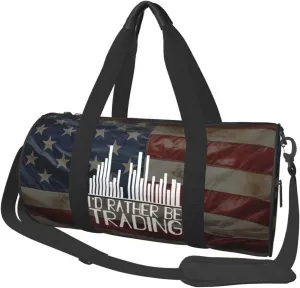 I'D Rather Be Trading Traders Forex Stocks Day Duffel Bag Gym Bag Travel Sports Tote Large Foldable Beach Swim Yoga0