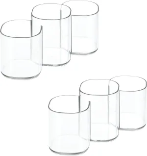 iDesign 30720M2 Clarity Plastic Divided Vanity, Multi-Level Bathroom Accessory Organization, Trio Cup - Set of 2, 2 Count