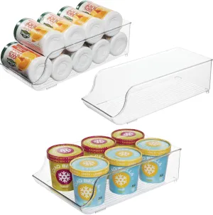 iDesign Soda Can Dispenser and Water Bottle Organizer for Fridge - Set of 3 - Clear - Made in USA