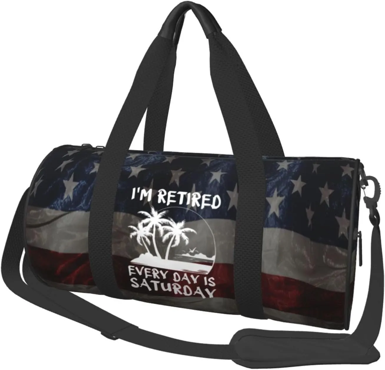 I'M Retired Every Day Is Saturday Duffel Bag Gym Bag Travel Sports Tote Large Foldable Beach Swim Yoga7