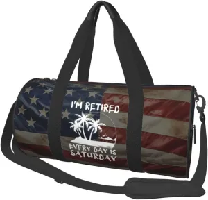 I'M Retired Every Day Is Saturday Duffel Bag Gym Bag Travel Sports Tote Large Foldable Beach Swim Yoga8