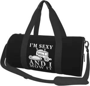 I'M Sexy And I Mow It Duffel Bag Gym Bag Travel Sports Tote Large Foldable Beach Swim Yoga3