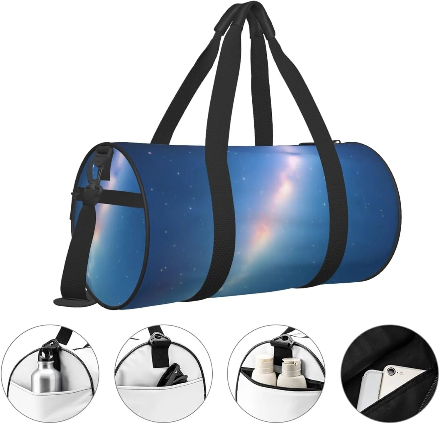Image Printed Travel Bag,Round Personal Item Storage bag,Foldie Duffel Bag for Traveling Vacation,Fitness,Sports