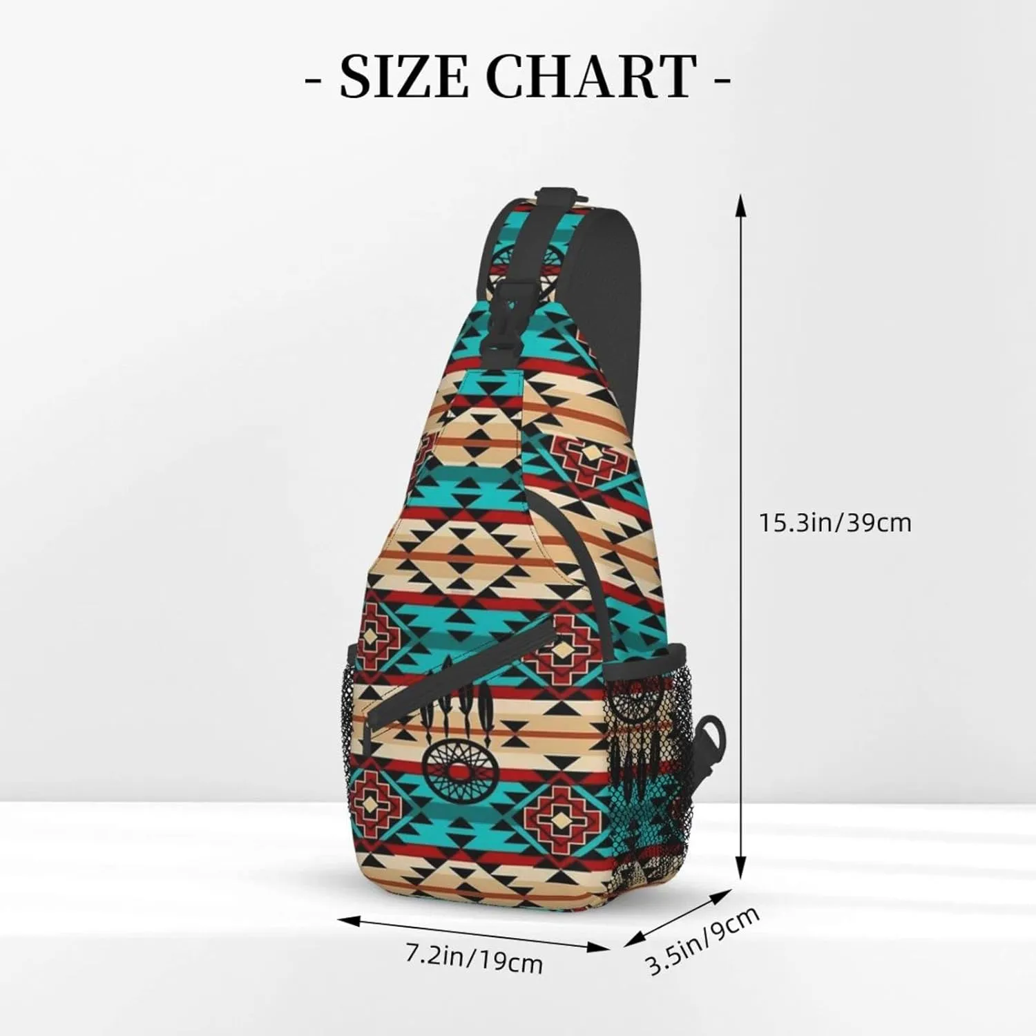 Indian Native American Sling Backpack,Travel Hiking Daypack Crossbody Shoulder Bag for Men Women