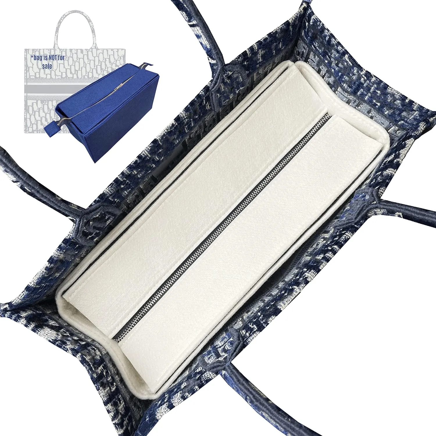 Insert for Book Tote Organizer Medium, Small Book Tote Organizer Insert Best Fit Detailed Size, Large Book Tote Bag Organizer Premium Felt Handmade (For Medium Book Tote, Yellow)