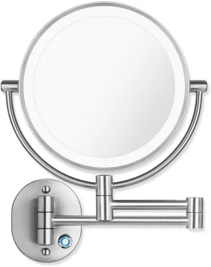 IOCCIOBB Makeup Mirror Wall Mounted 10x Magnification Vanity Mirror 360 Rotating Double Sided Cosmetic Mirror for Shaving in Bedroom
