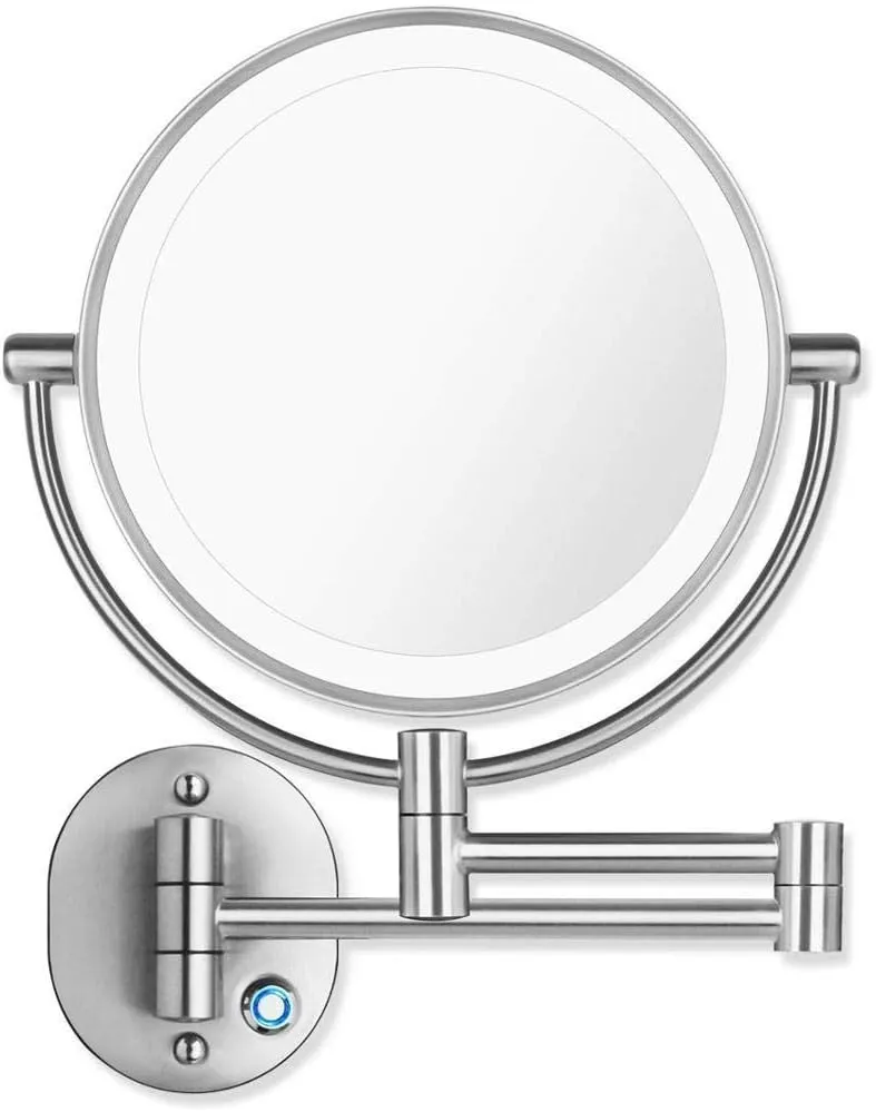 IOCCIOBB Makeup Mirror Wall Mounted 10x Magnification Vanity Mirror 360 Rotating Double Sided Cosmetic Mirror for Shaving in Bedroom