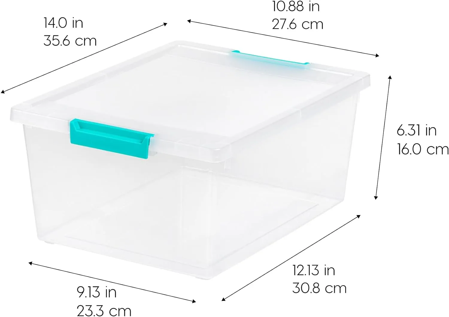 IRIS USA 12 Qt. Plastic Storage Bins Containers with Lids, 4 Pack, Sensory Bin, Craft Storage, Craft Organizers and Storage, Organizing Container for Home, Office and Art Supplies, Stackable, Clear