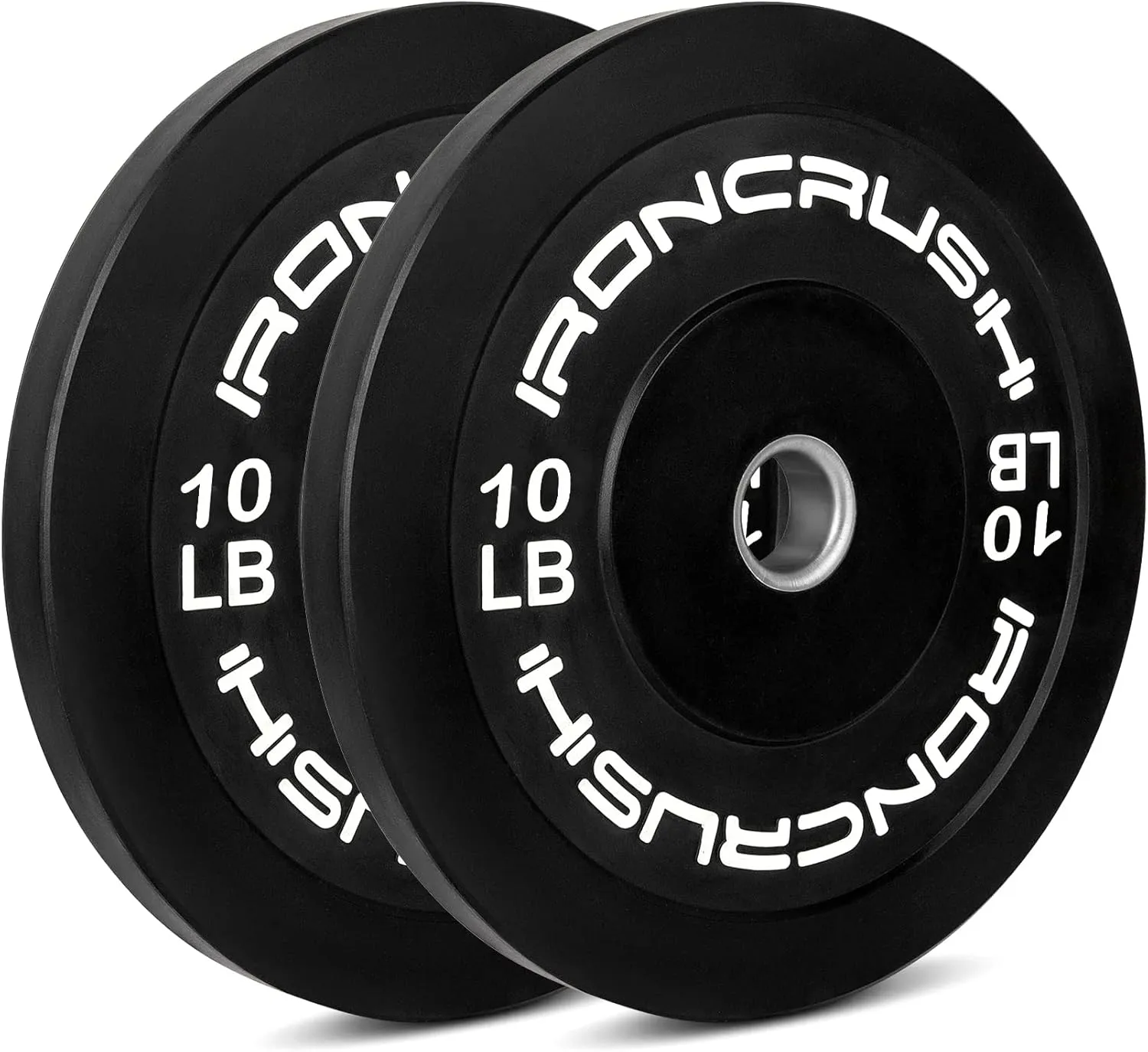 Iron Crush Olympic Bumper Plates Set - Virgin Rubber Weights for Strength Training - Fits 2" Barbells - Sold in Pairs