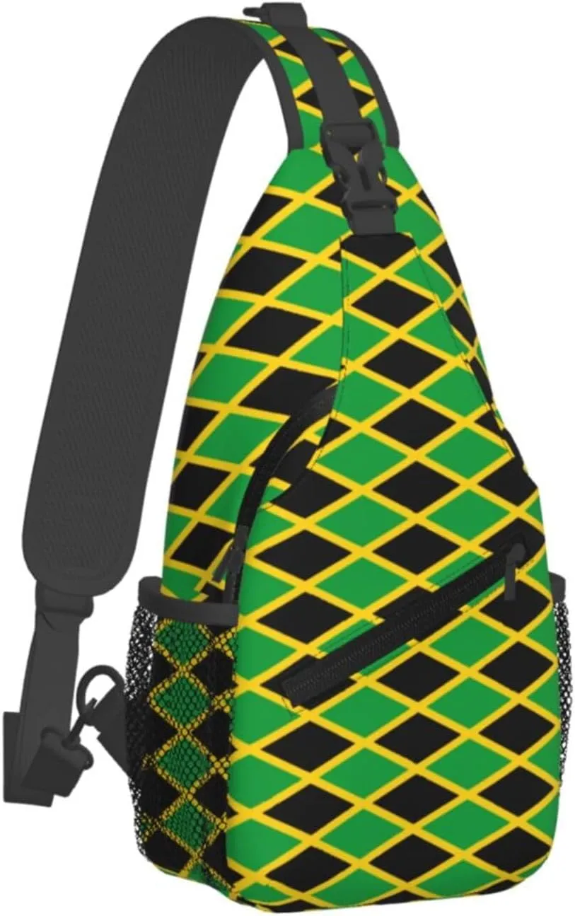 Jamaica Crossbody Bag Jamaica Flag Shoulder Bag Backpack Jamaican Sling Bag Jamaican Chest Casual Daypack Bag
