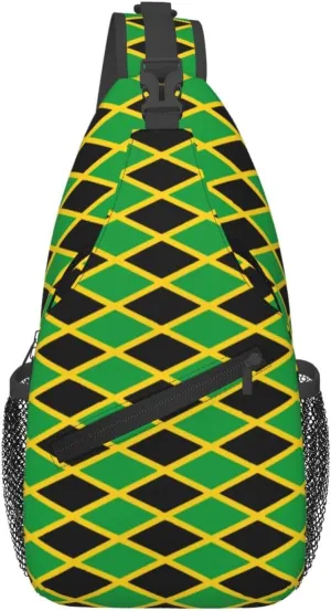 Jamaica Crossbody Bag Jamaica Flag Shoulder Bag Backpack Jamaican Sling Bag Jamaican Chest Casual Daypack Bag