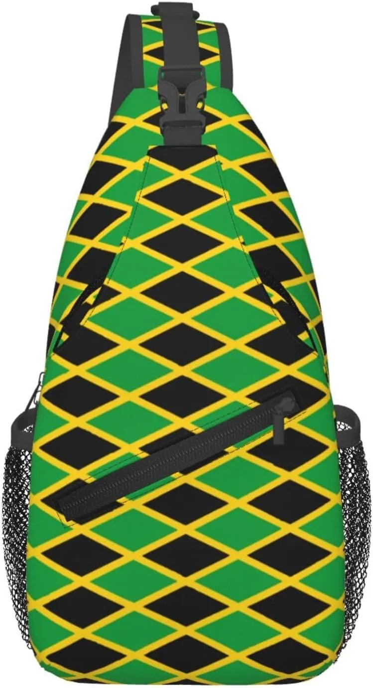 Jamaica Crossbody Bag Jamaica Flag Shoulder Bag Backpack Jamaican Sling Bag Jamaican Chest Casual Daypack Bag
