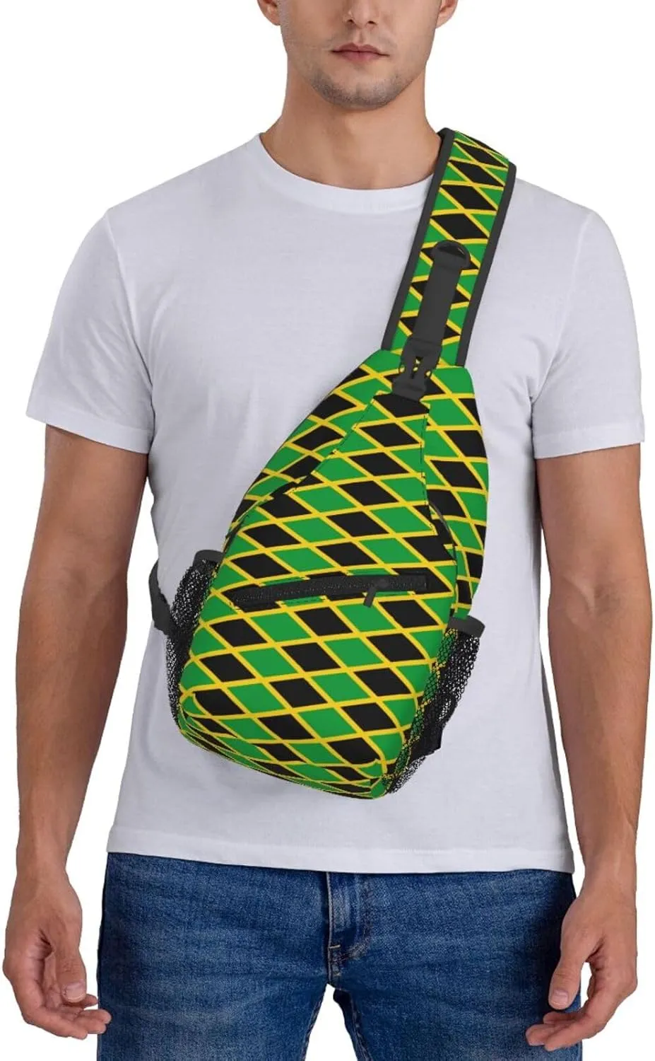 Jamaica Crossbody Bag Jamaica Flag Shoulder Bag Backpack Jamaican Sling Bag Jamaican Chest Casual Daypack Bag