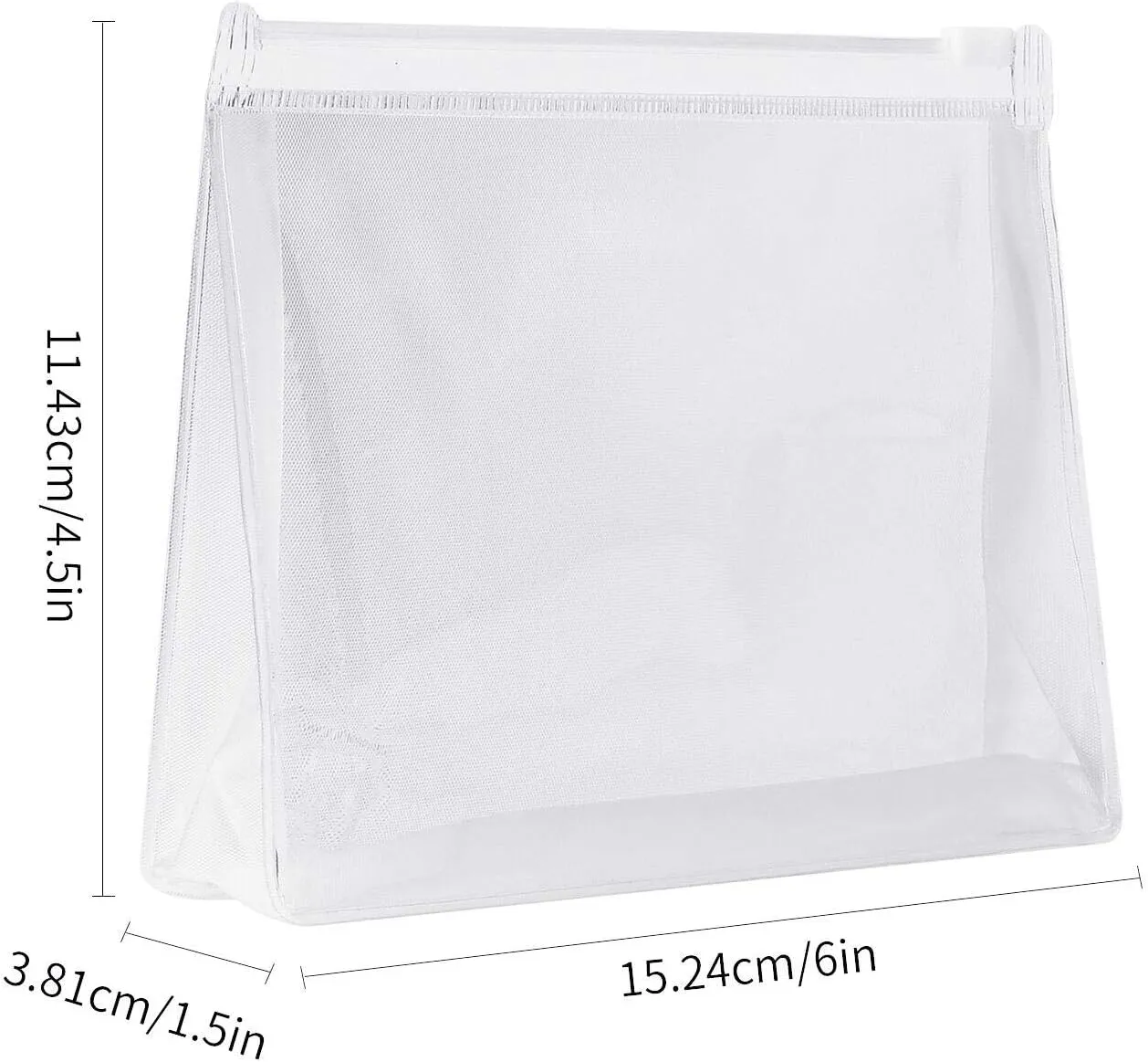 JIAKAI 12pcs Mini Small PVC Transparent Plastic Cosmetic Organizer Bag Pouch With Zipper Closure for Vacation Travel, Bathroom and Organizing Makeup Bag