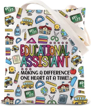 JNIAP Educational Assistant Tote Grocery Bag Teacher Aide Gift Chaos Coordinator Gift
