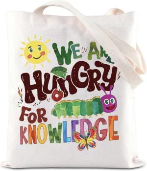 JNIAP Hungry Caterpillar Inspired Tote Bag Teachers Appreciation Gift Bookworm Gift