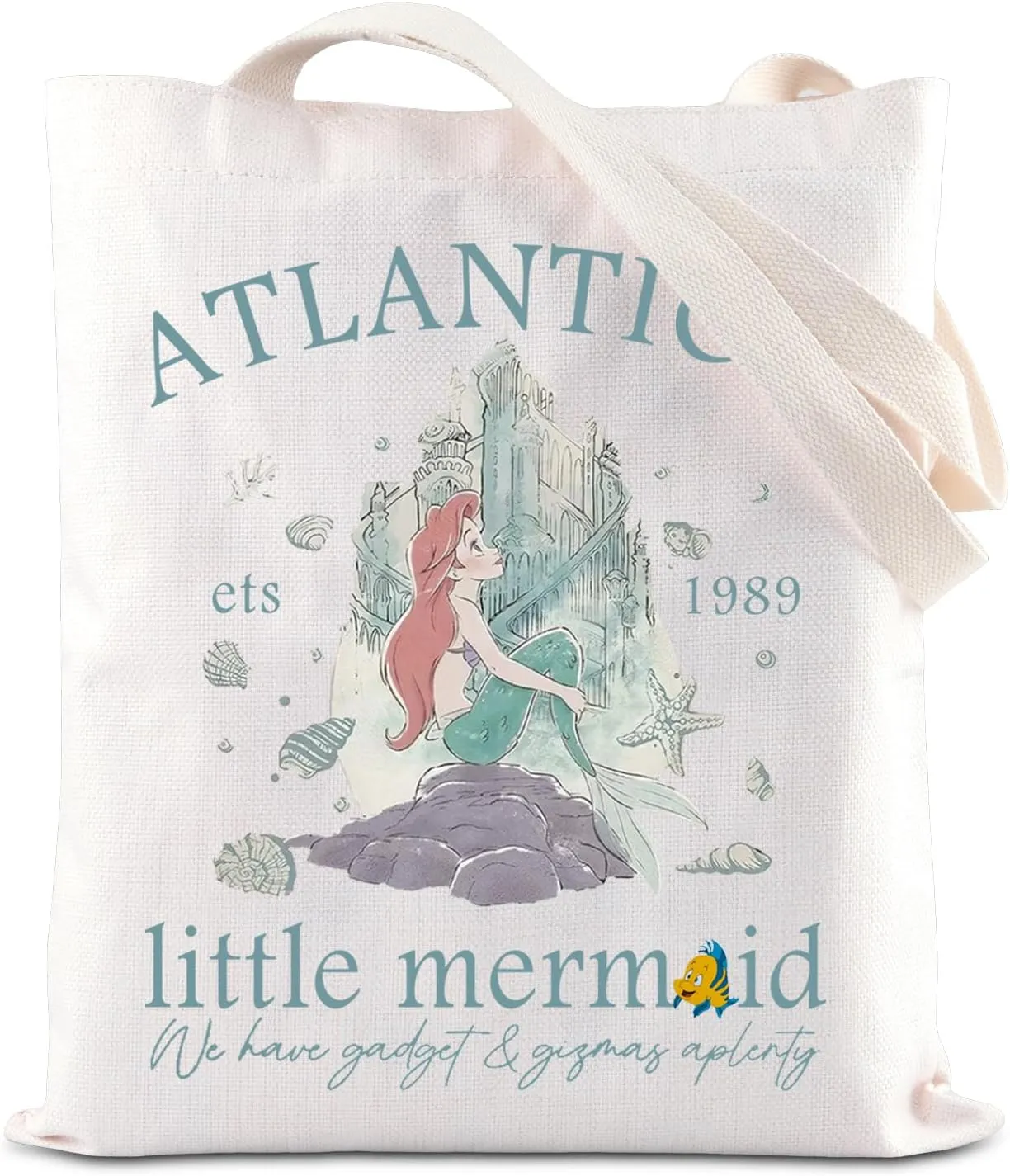 JNIAP Mermaids Princess Grocery Shoulder Bag Cartoon Movies Lover Tote Bag for Mermaid Fans (Mermaid)