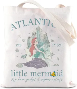 JNIAP Mermaids Princess Grocery Shoulder Bag Cartoon Movies Lover Tote Bag for Mermaid Fans (Mermaid)