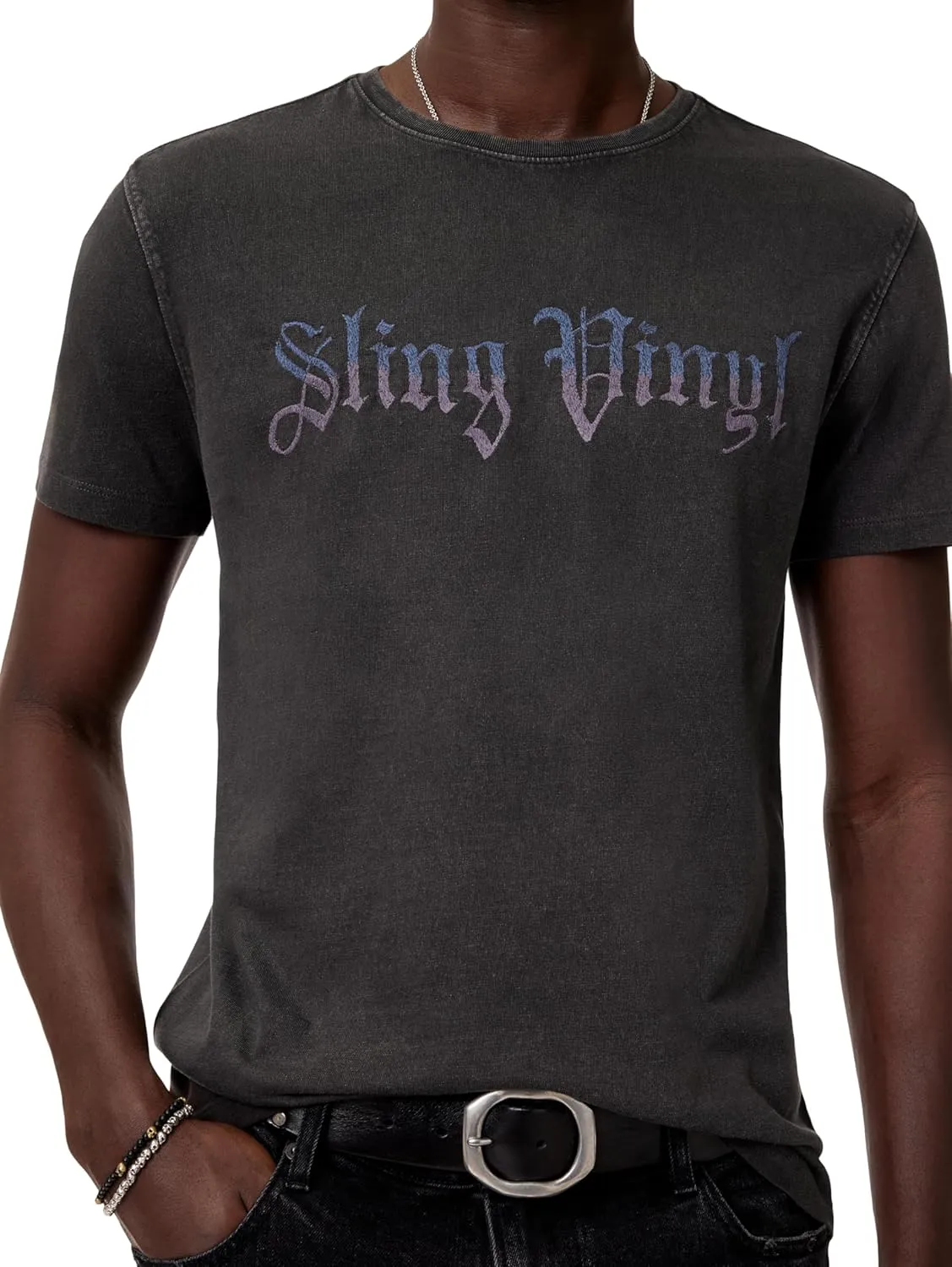 John Varvatos Men's Sling Vinyl Tee