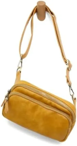 Joy Susan Womens Fashion Purse Kylie Double Zip Sling Belt Bag