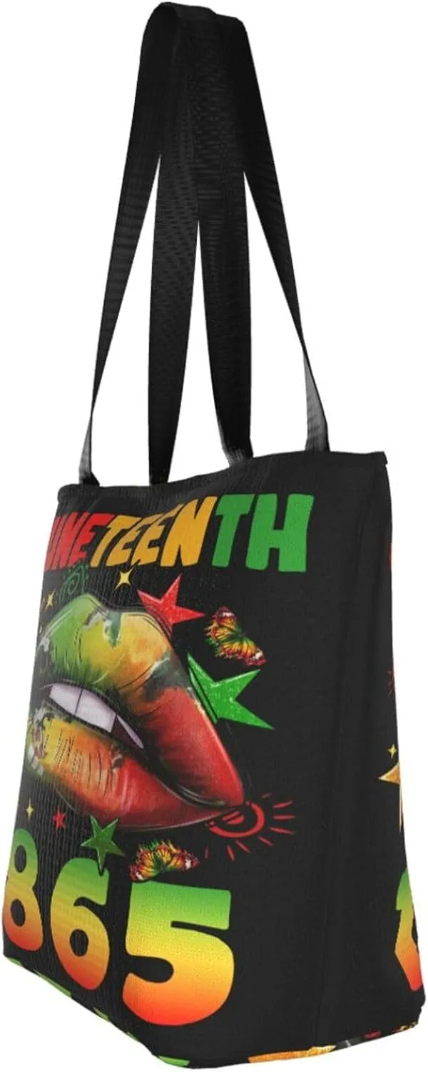 Juneteenth 1865 Sunflower Black History Month Women's Tote Bag Lightweight Shopping Handbag Travel Shoulder Bag