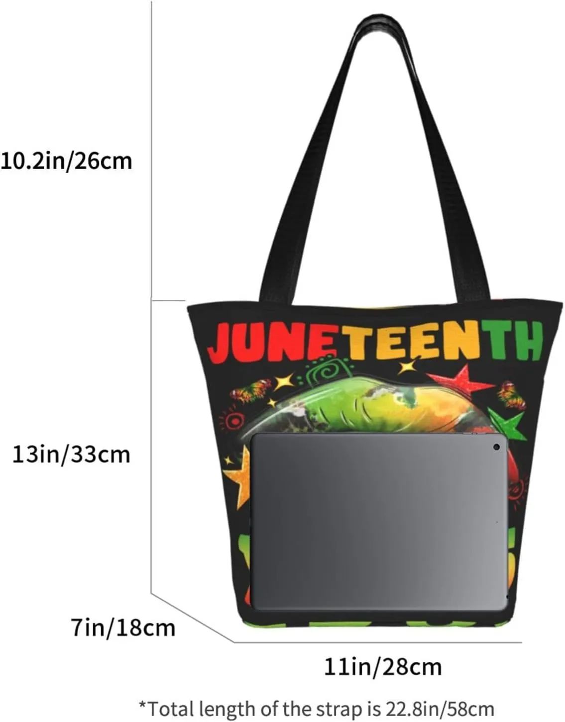 Juneteenth 1865 Sunflower Black History Month Women's Tote Bag Lightweight Shopping Handbag Travel Shoulder Bag