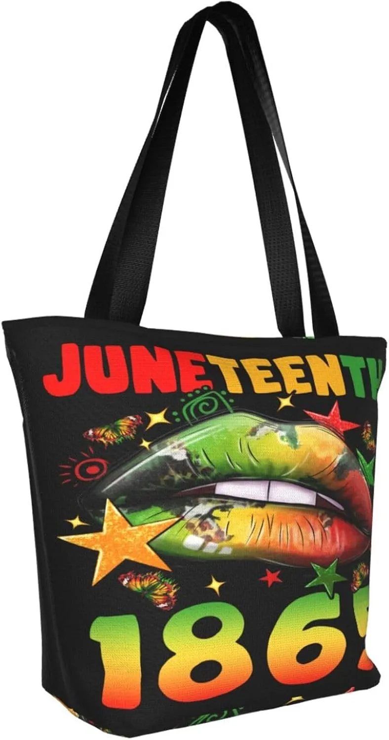 Juneteenth 1865 Sunflower Black History Month Women's Tote Bag Lightweight Shopping Handbag Travel Shoulder Bag