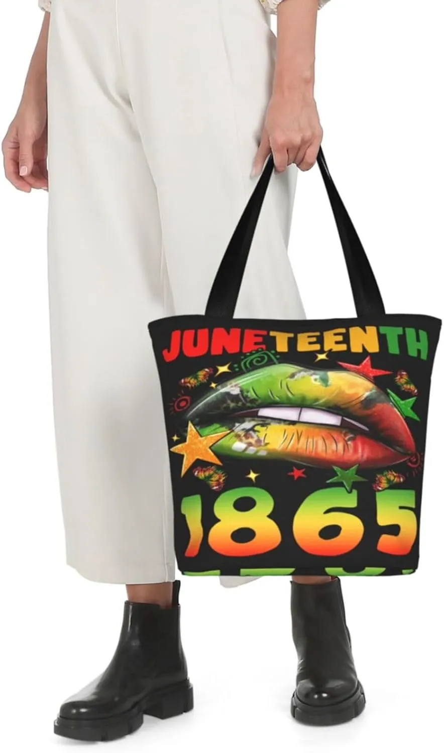Juneteenth 1865 Sunflower Black History Month Women's Tote Bag Lightweight Shopping Handbag Travel Shoulder Bag