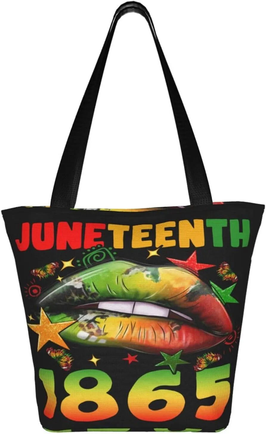 Juneteenth 1865 Sunflower Black History Month Women's Tote Bag Lightweight Shopping Handbag Travel Shoulder Bag