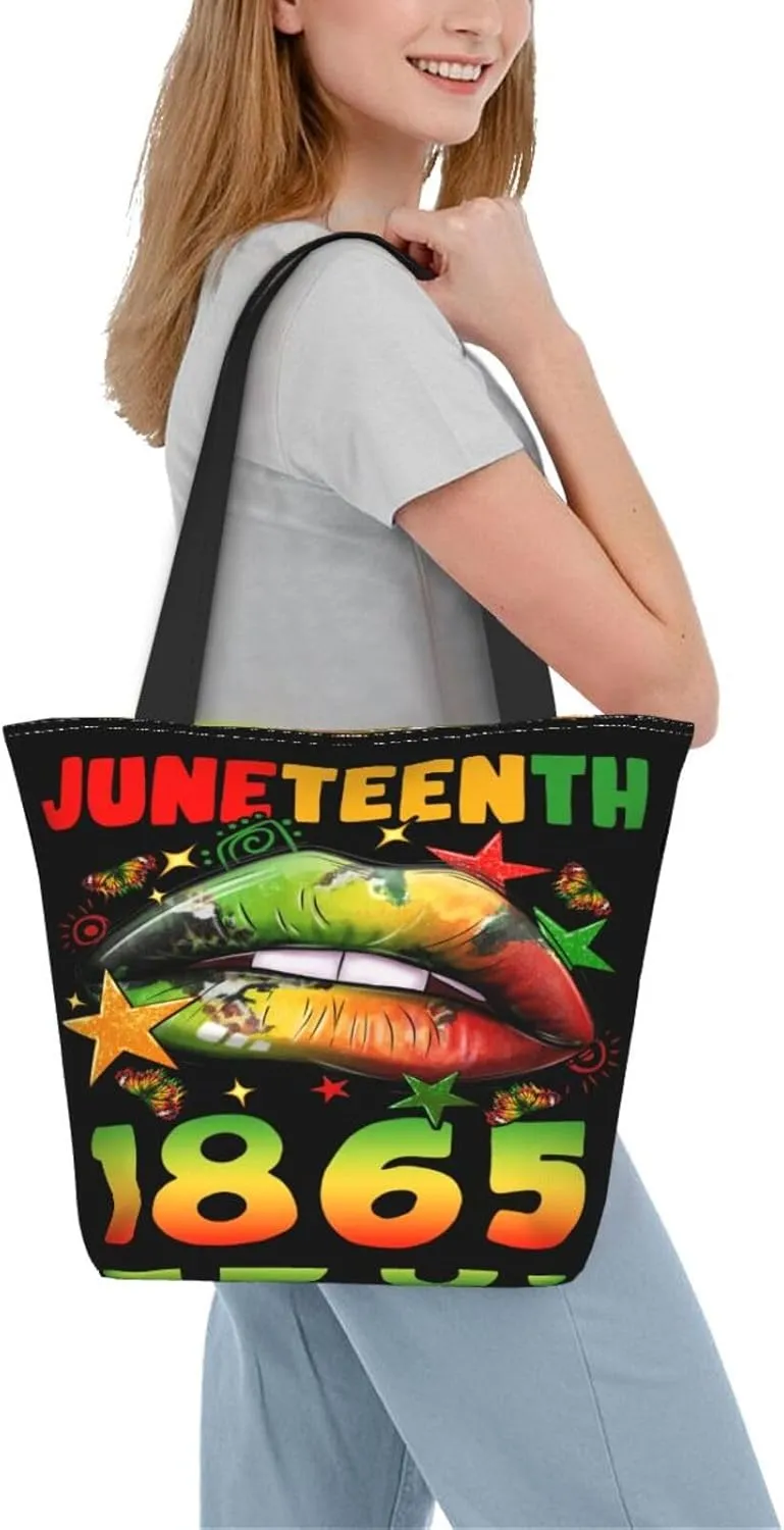 Juneteenth 1865 Sunflower Black History Month Women's Tote Bag Lightweight Shopping Handbag Travel Shoulder Bag