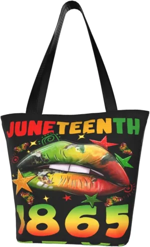 Juneteenth 1865 Sunflower Black History Month Women's Tote Bag Lightweight Shopping Handbag Travel Shoulder Bag