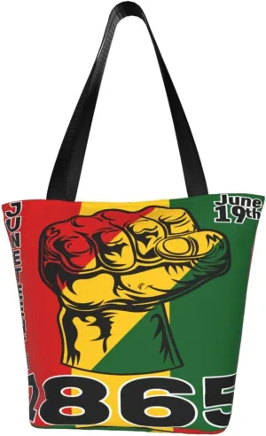 Juneteenth Black Month Lip Kiss Sunflower Women's Tote Bag Lightweight Shopping Handbag Travel Shoulder Bag