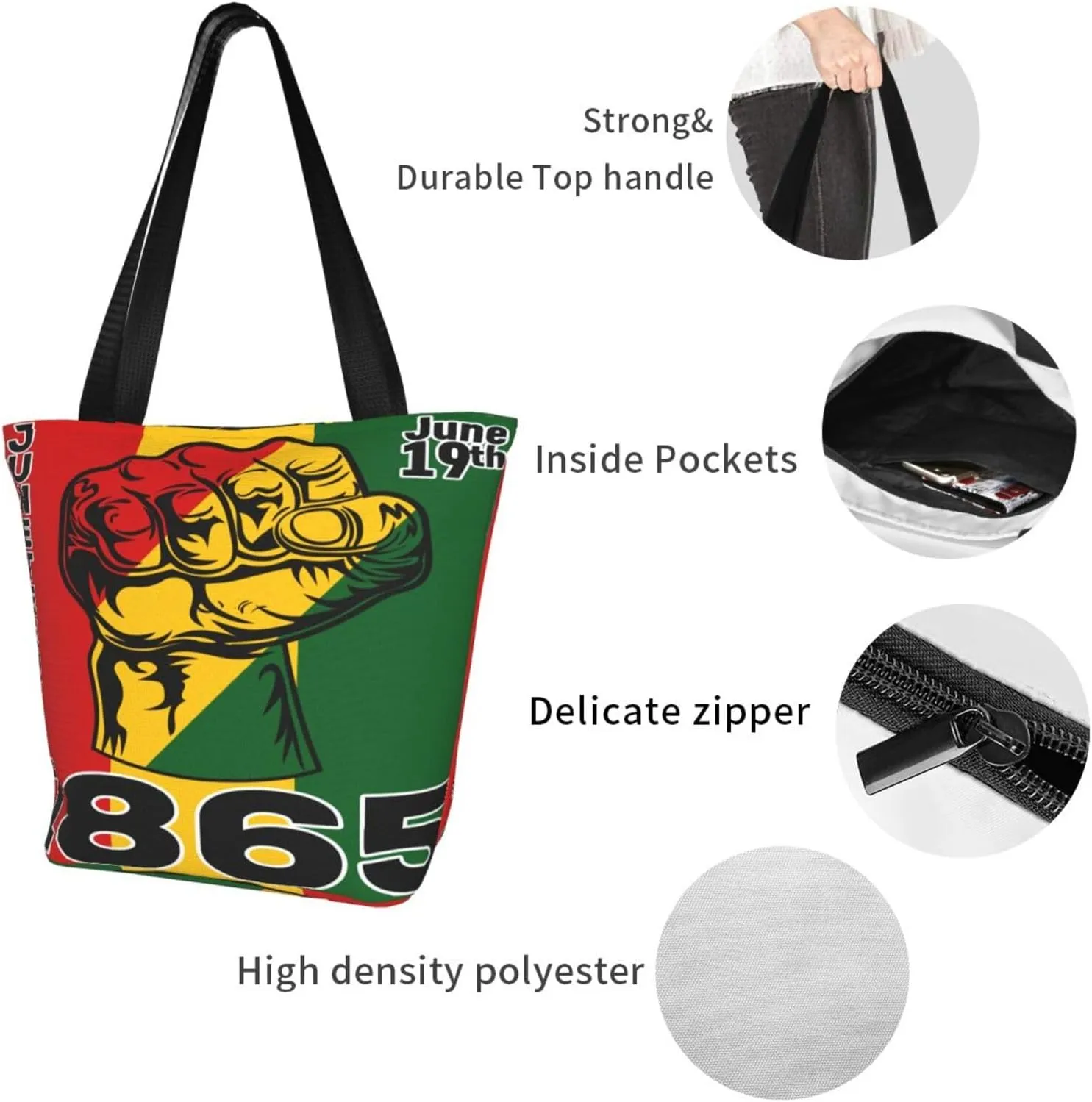 Juneteenth Black Month Lip Kiss Sunflower Women's Tote Bag Lightweight Shopping Handbag Travel Shoulder Bag