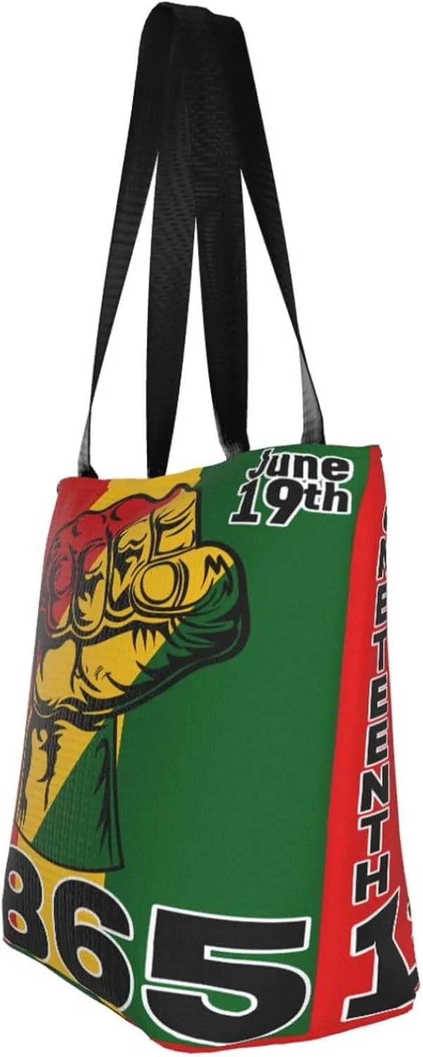 Juneteenth Black Month Lip Kiss Sunflower Women's Tote Bag Lightweight Shopping Handbag Travel Shoulder Bag