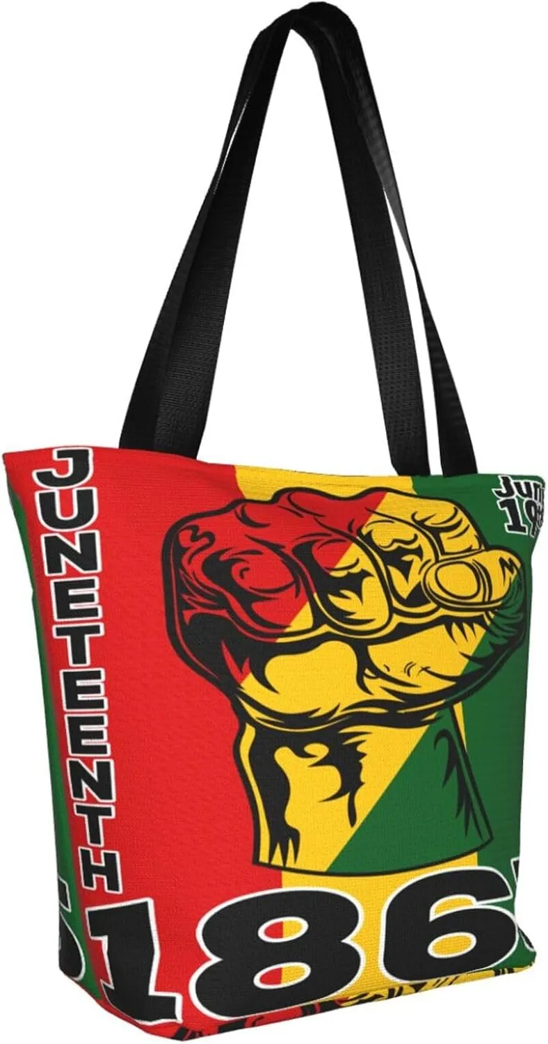 Juneteenth Black Month Lip Kiss Sunflower Women's Tote Bag Lightweight Shopping Handbag Travel Shoulder Bag