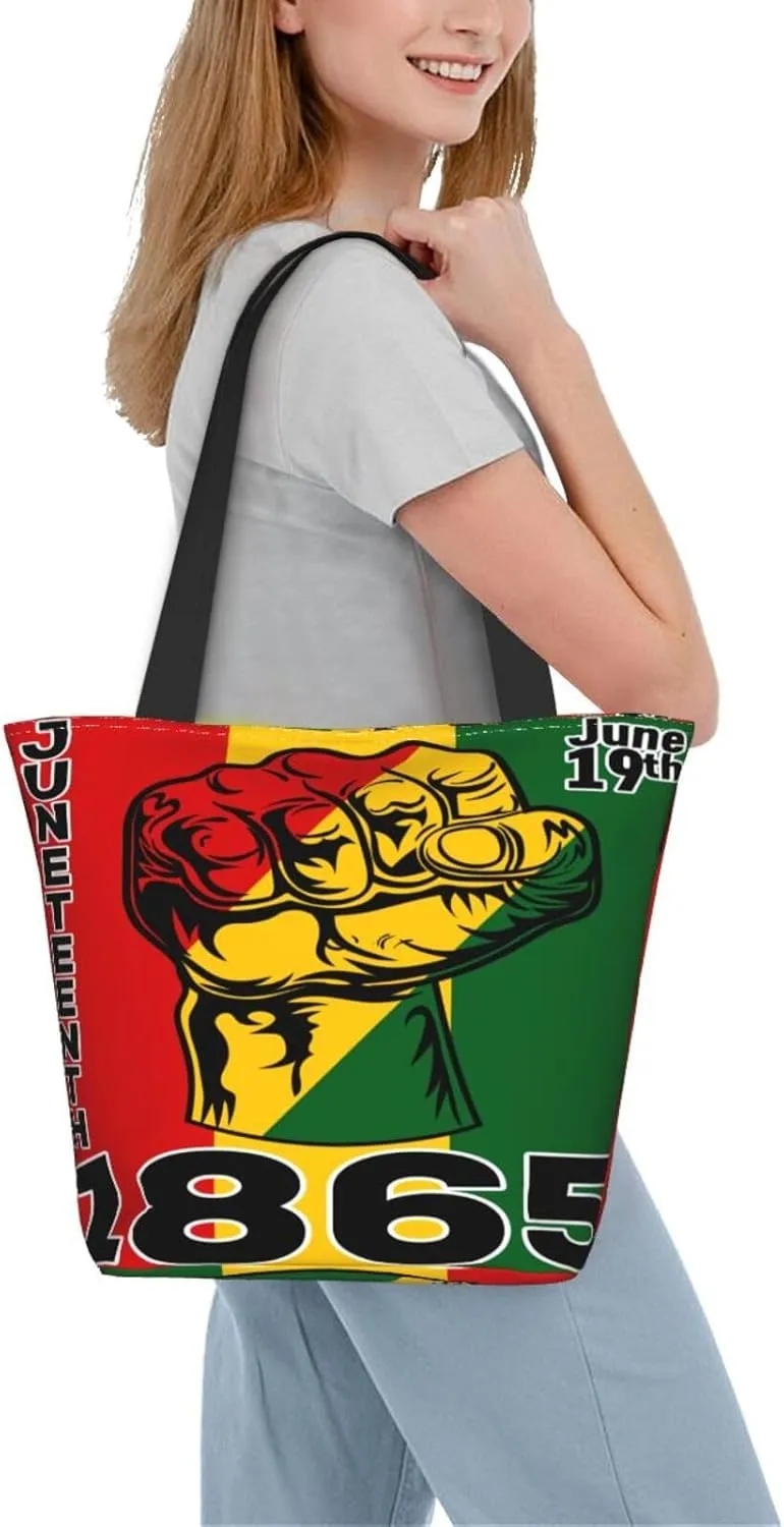 Juneteenth Black Month Lip Kiss Sunflower Women's Tote Bag Lightweight Shopping Handbag Travel Shoulder Bag