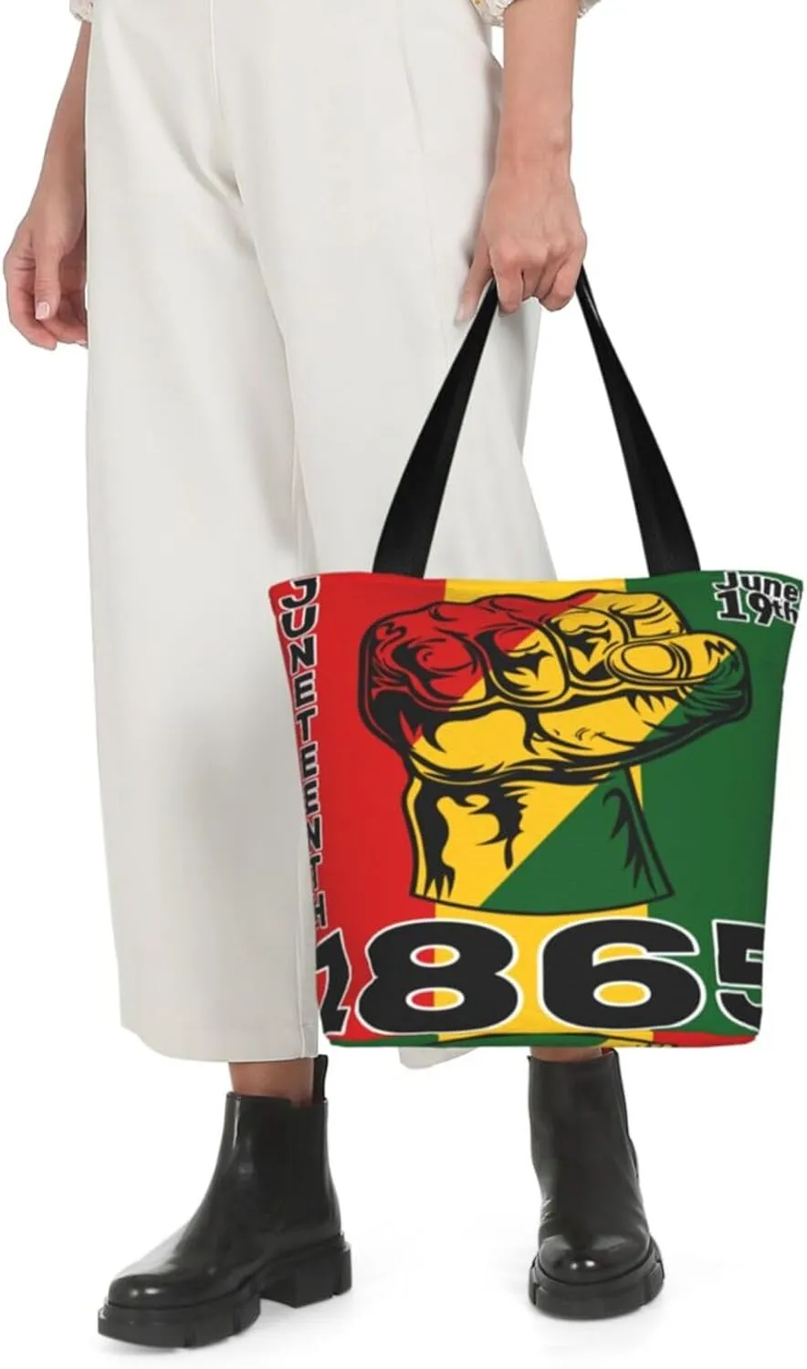 Juneteenth Black Month Lip Kiss Sunflower Women's Tote Bag Lightweight Shopping Handbag Travel Shoulder Bag